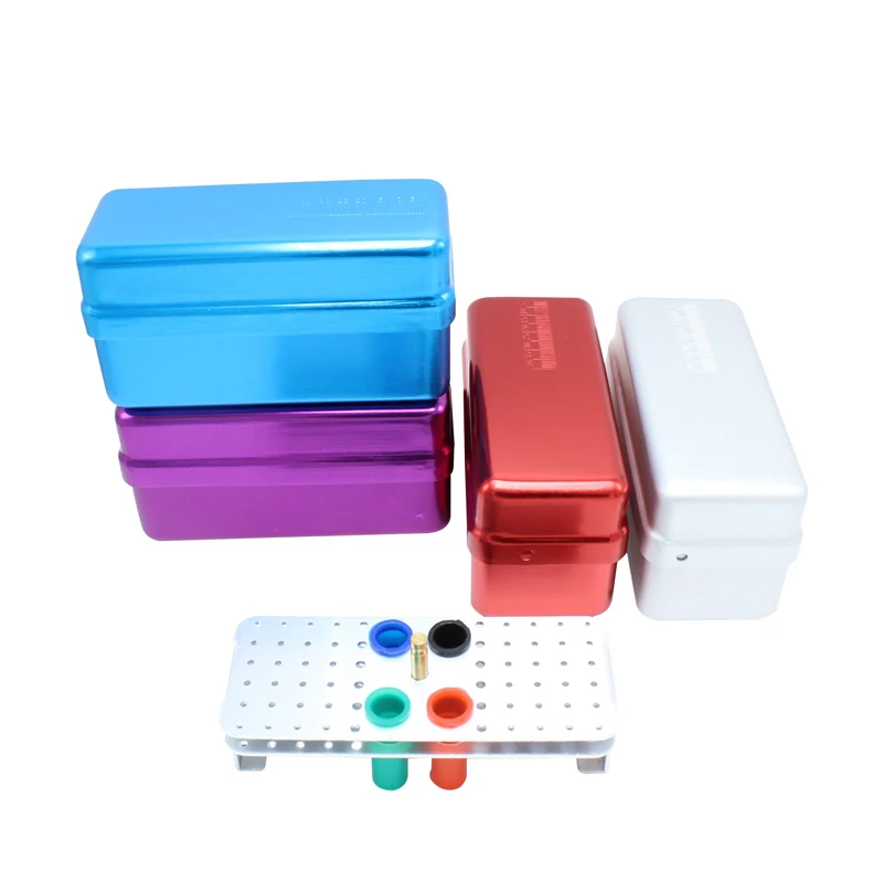 60 отверстий коробка для зубных боров алюминиевая дезинфекции чехол