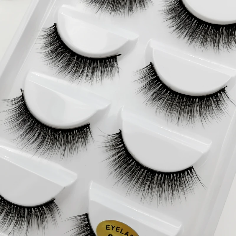 

SHIDISHANGPIN 5 Pairs Mink Eyelashes 3D Mink Lashes Fake Eyelashes Natural 3d False Lashes cilios faux mink lashes faux cils