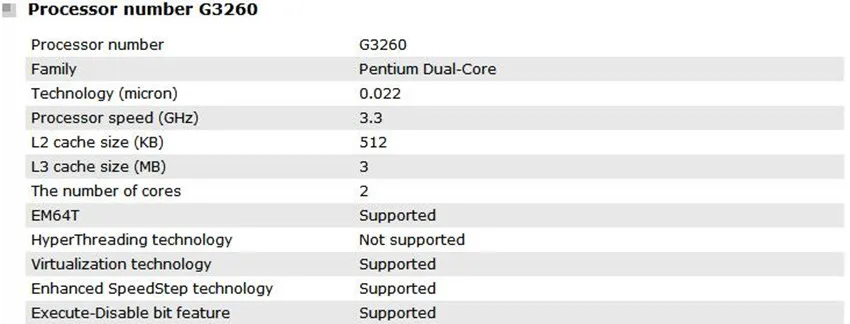 Intel Pentium g3260 g3260 двухъядерный Процессор процессор sr1k8 3.3 ГГц 3 МБ LGA1150 испытания 3260 Процессор