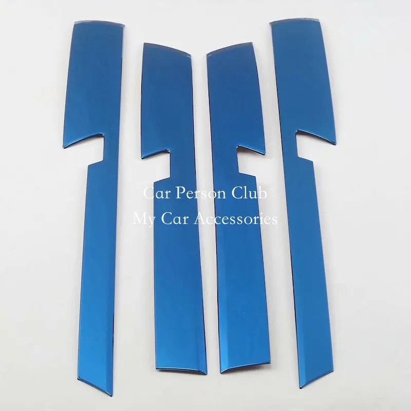02 Stainless Blue Для Toyota LAND CRUISER PRADO LC150 FJ150 внутренняя отделка двери подлокотник панель крышка из нержавеющей стали аксессуары для автомобиля - Цвет: 02 Stainless Blue