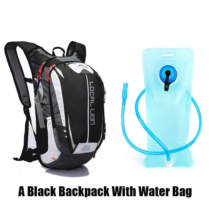 Black With Water Bag Местный лев 18л водонепроницаемый рюкзак для скалолазания, Рюкзаки Для Путешествий, Походов, спортивные рюкзаки для бега, 2л гидратация, сумки для воды, 4 цвета - Цвет: Black With Water Bag