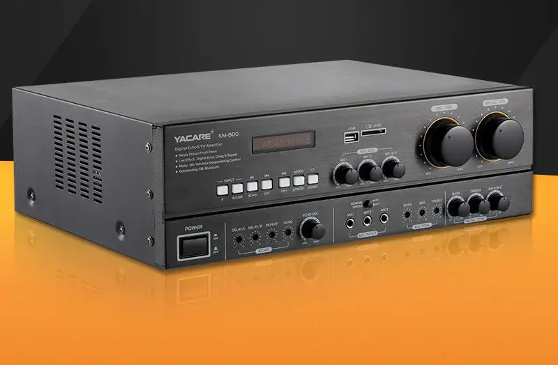 KM-800 160 Вт* 2 двойной реверберации домашний кинотеатр аудио усилитель Bluetooth/USB/SD карта караоке усилитель
