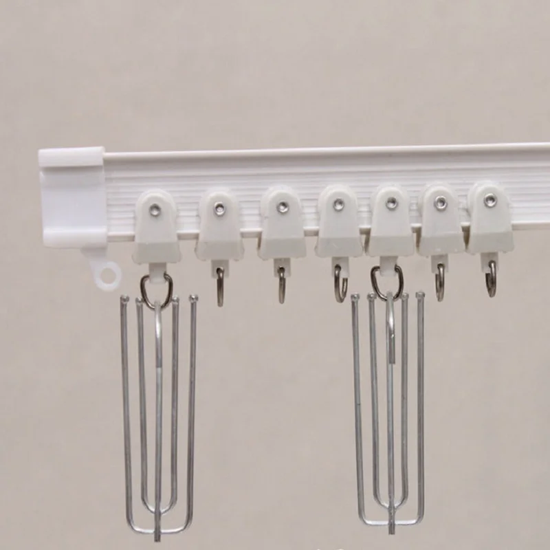 1miter rails curved/straight track plastic Nanometer silence Flat curved track curtain hook single double Track pole Accessories
