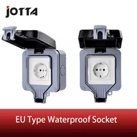 ip66 outdoor bathroom waterproof wall switch european standard wall socket 16a 220 250v