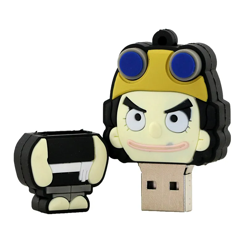 Флеш-накопитель, одна штука, usb флеш-накопитель, 4 ГБ, 8 ГБ, 16 ГБ, 32 ГБ, 64 ГБ, USB 2,0, мультфильм, Луффи, u диск, флеш-накопитель, измельчитель, usb флешка