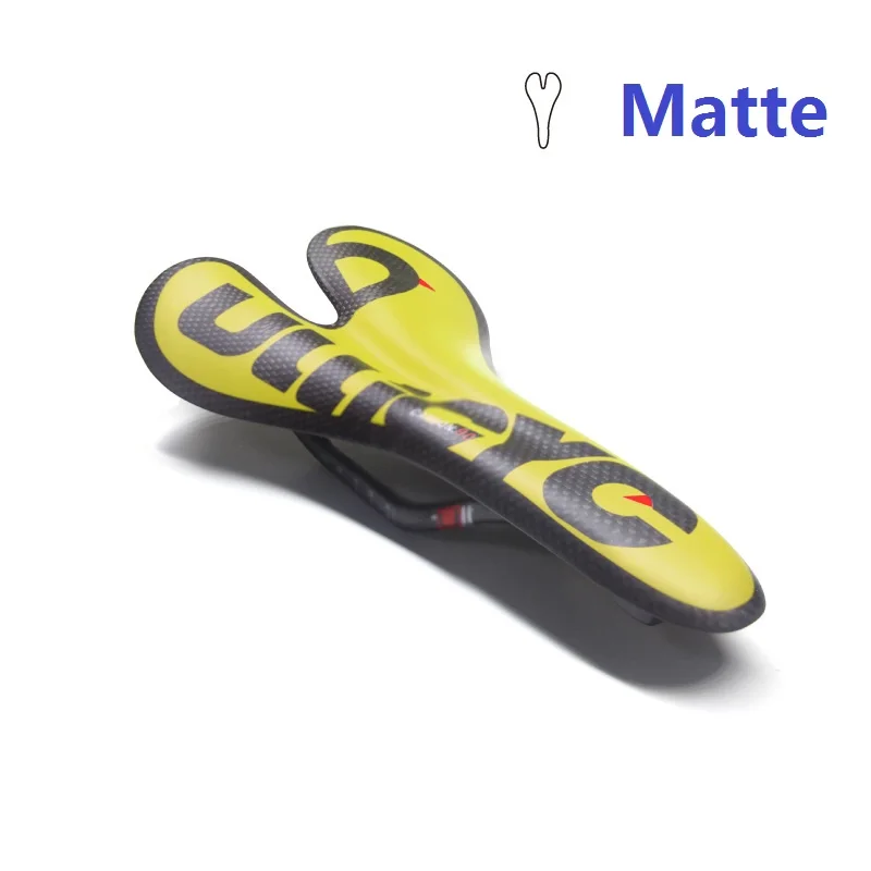 Matter Yellow Велосипед полный углеродного волокна седло Подушка MTB горный велосипед складной велосипед Сверхлегкий углеродное седло сиденье черный/красный/зеленый - Цвет: Matter Yellow