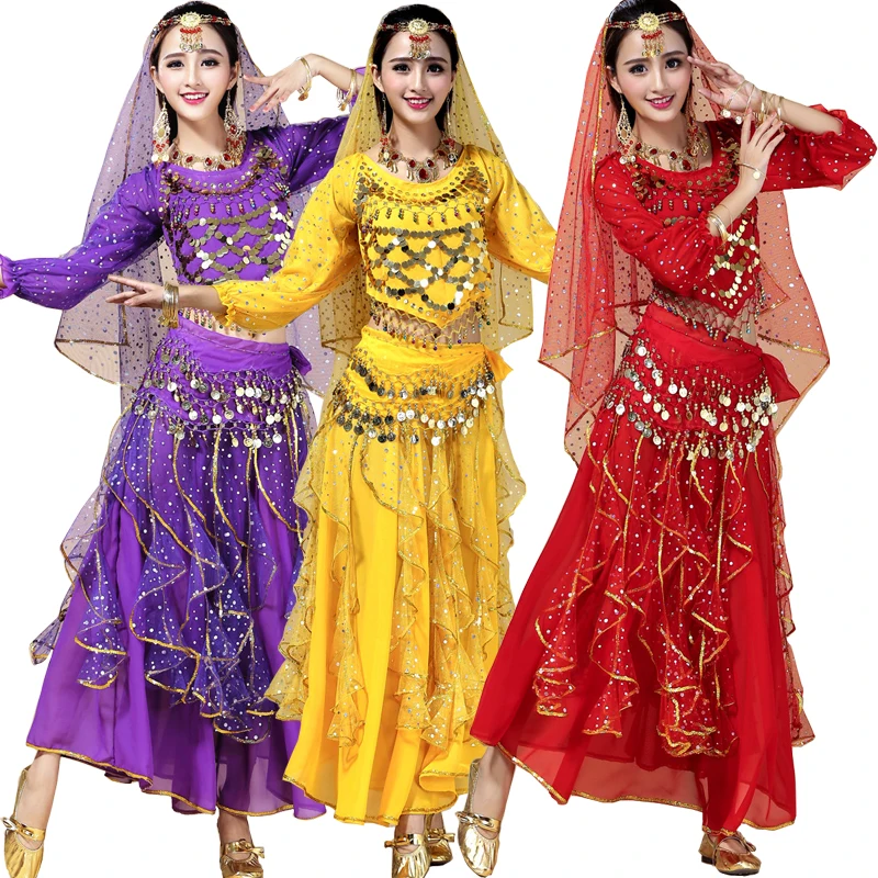 Женский костюм для танца живота с юбкой и цепочкой на талии | Тематическая одежда