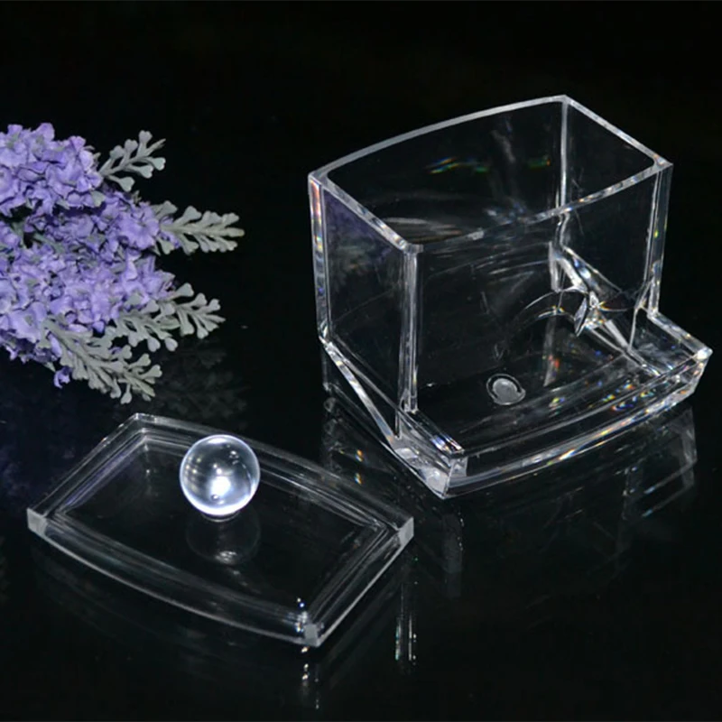 Модный прозрачный акриловый хлопковый тампон для хранения косметический