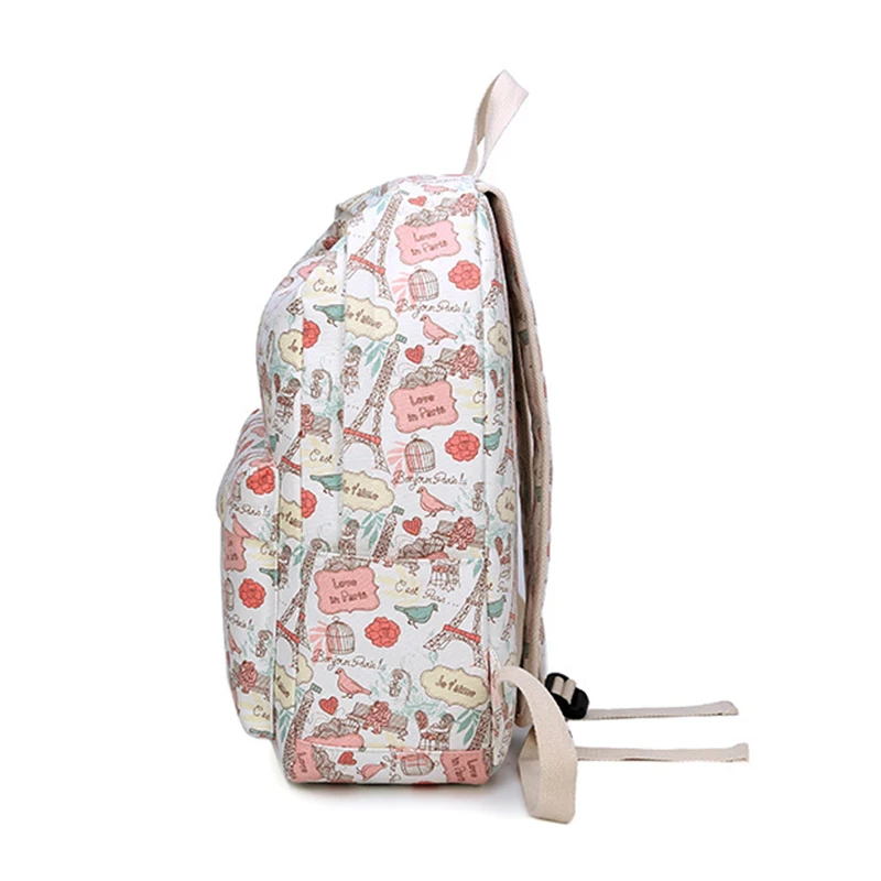 Холщовый Рюкзак для девочек 2 шт./компл. женские школьные рюкзаки школьная сумка