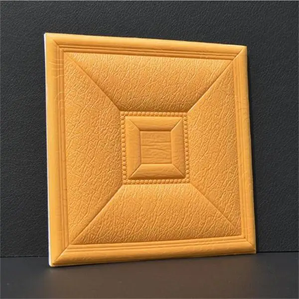 Yellow No Mirror 3D ПЭ пенопласт кожаный резной мягкий чехол наклейка на стену домашний Декор Гостиная художественная роспись ТВ диван декоративный настенный плакат обои - Цвет: Yellow No Mirror