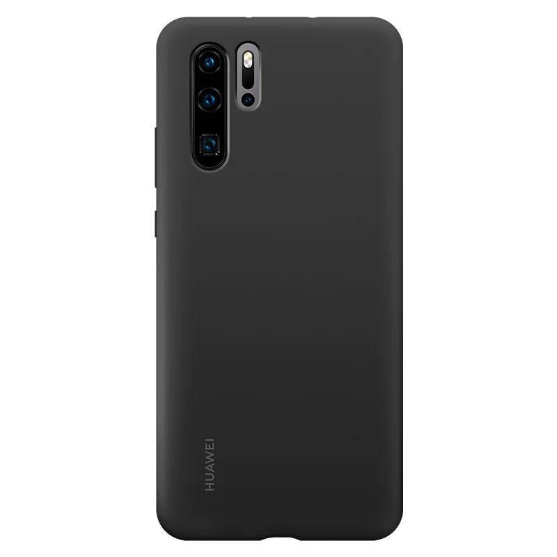 Официальный мягкий силиконовый резиновый совместимый с huawei P30 Pro Чехол бренд 4 Защита углов жидкая кожа - Цвет: Черный