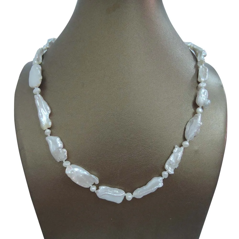 Бесплатная доставка длинное ожерелье BIWA в форме жемчуга стиле барокко 100%