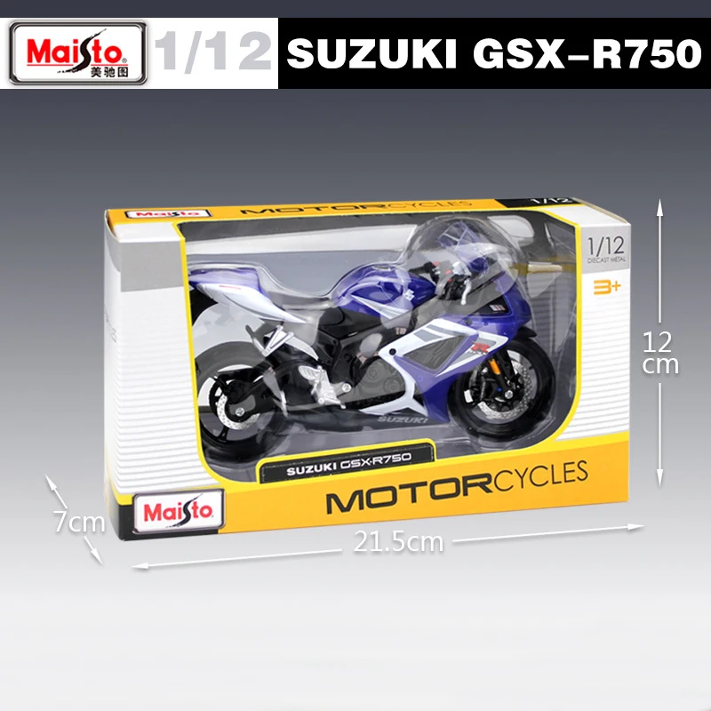 Maisto 1:12 SUZUKI GSX R 750 литье под давлением металлическая модель спортивная гоночная