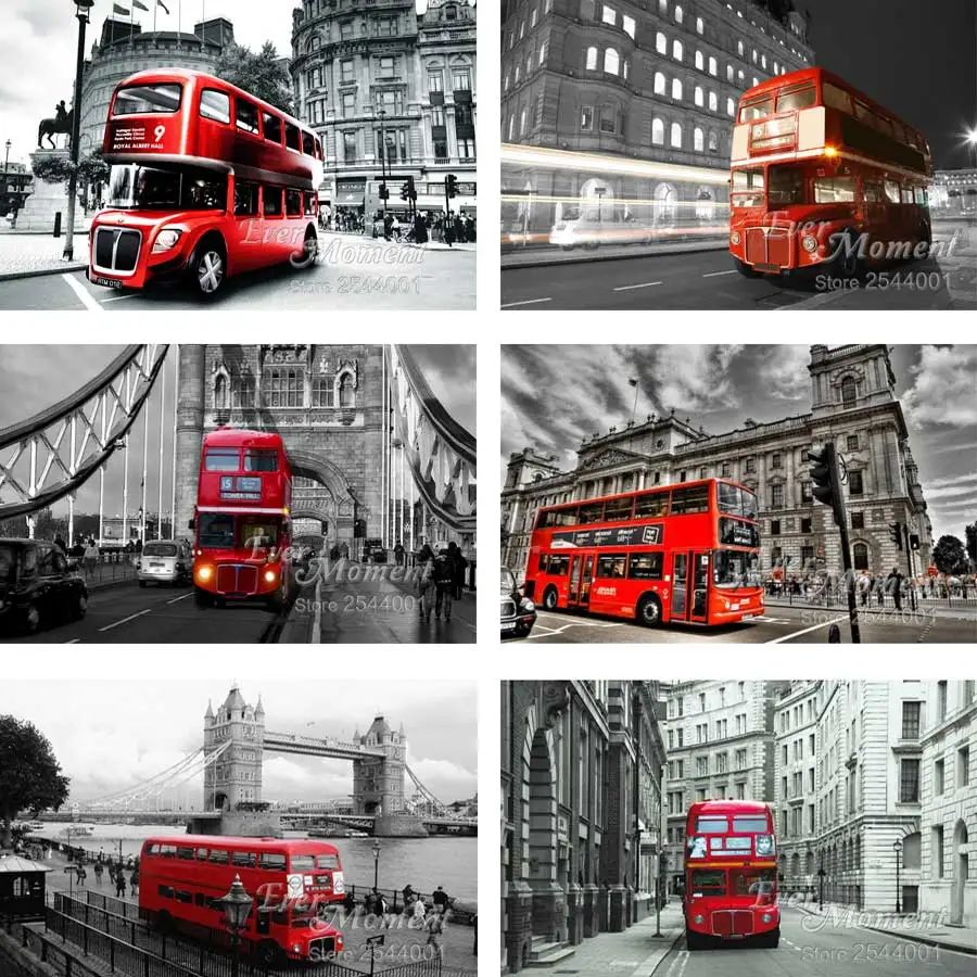 Алмазная Вышивка Red bus 5d diy алмазная живопись стразы вышивка крестиком набор для