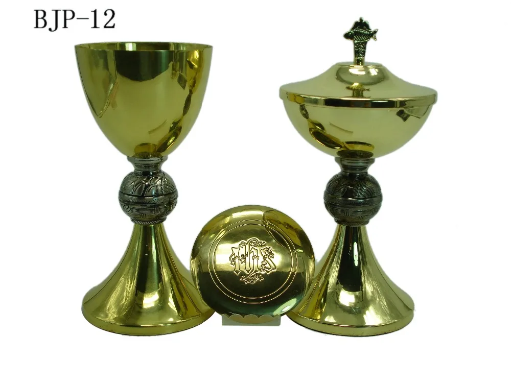 Христианство реликварий традиционной чашки дискос и ciborium латунь религиозных BJP