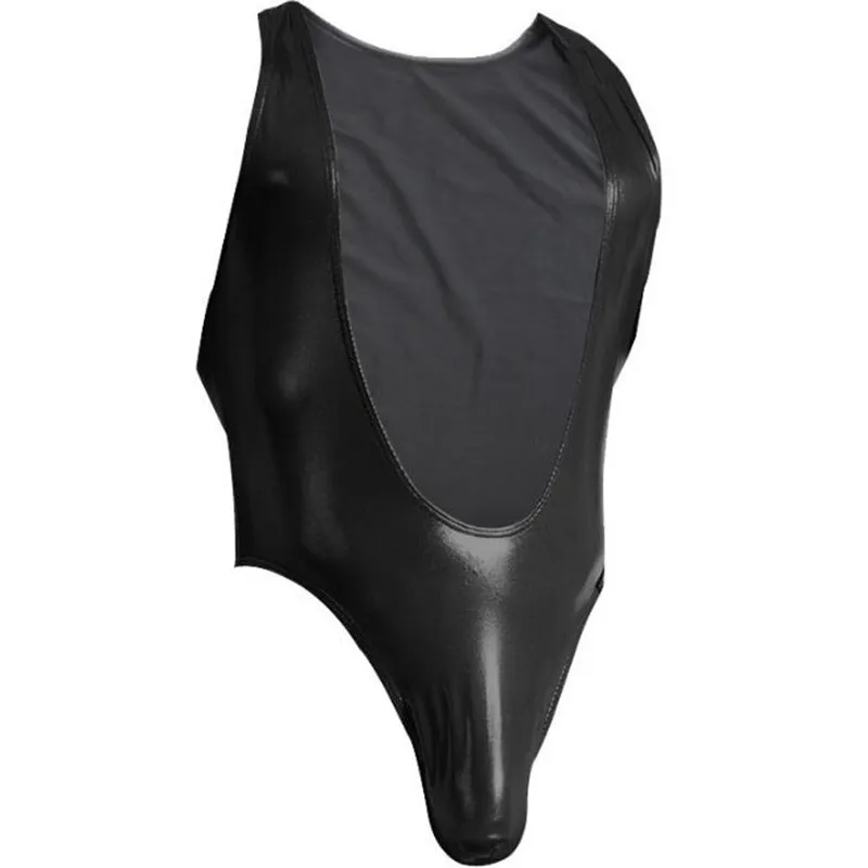 Трусики-танга мужские из искусственной кожи удобное пикантное боди для фитнеса и