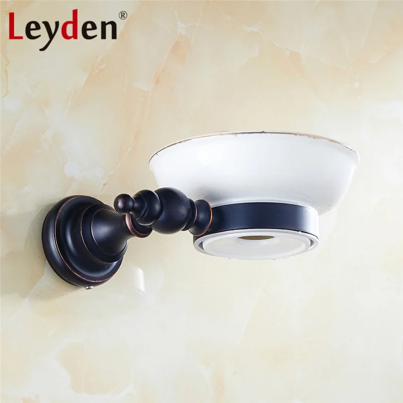 Leyden Твердый латунный черный настенный держатель для мыла мыльница корзина с