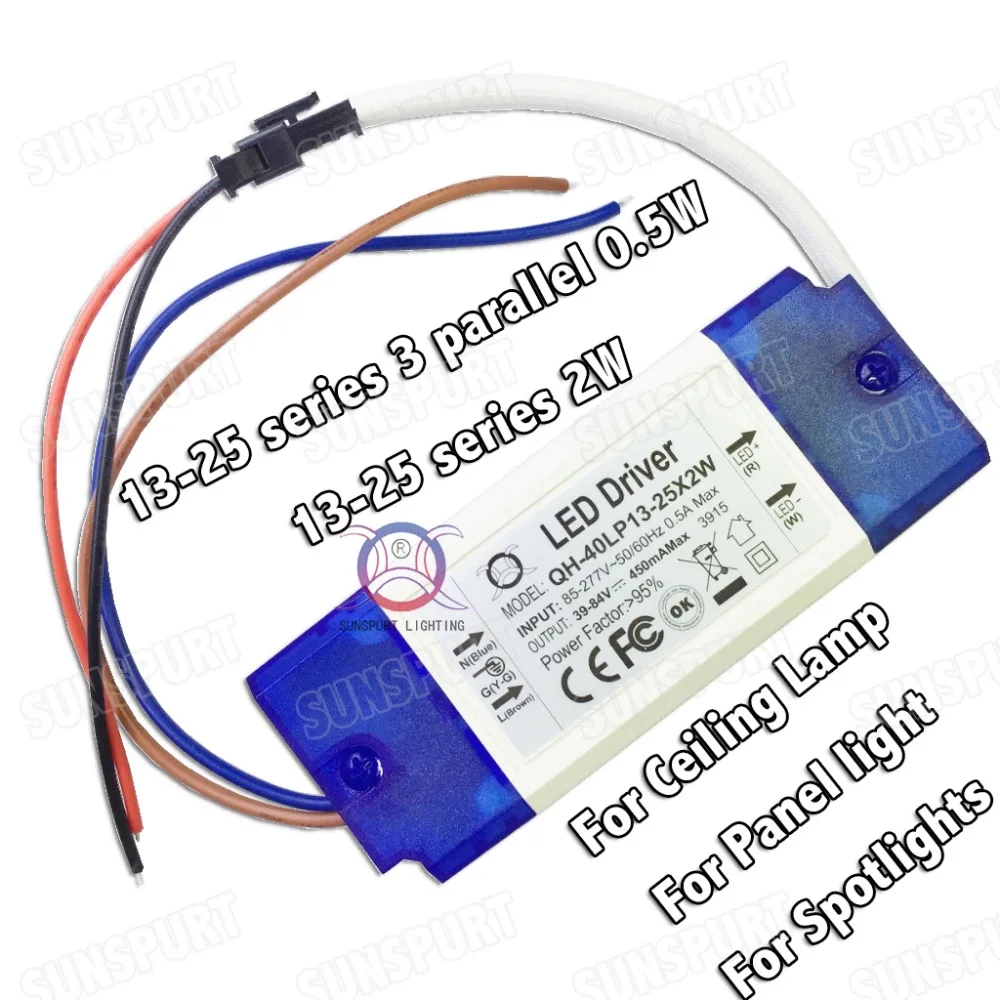 Фото 2 шт. изоляция 36 Вт AC85-277V светодиодный драйвер 13-25x2 Вт 450 мА DC39-84 В LEDPowerSupply потолочный светильник постоянного тока Бесплатная доставка №5