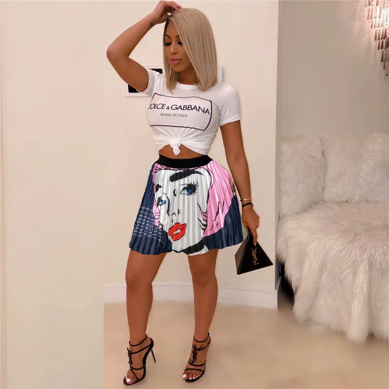 Новинка 2019 года сезон весна осень Женская юбка миди с рисунком Длинная