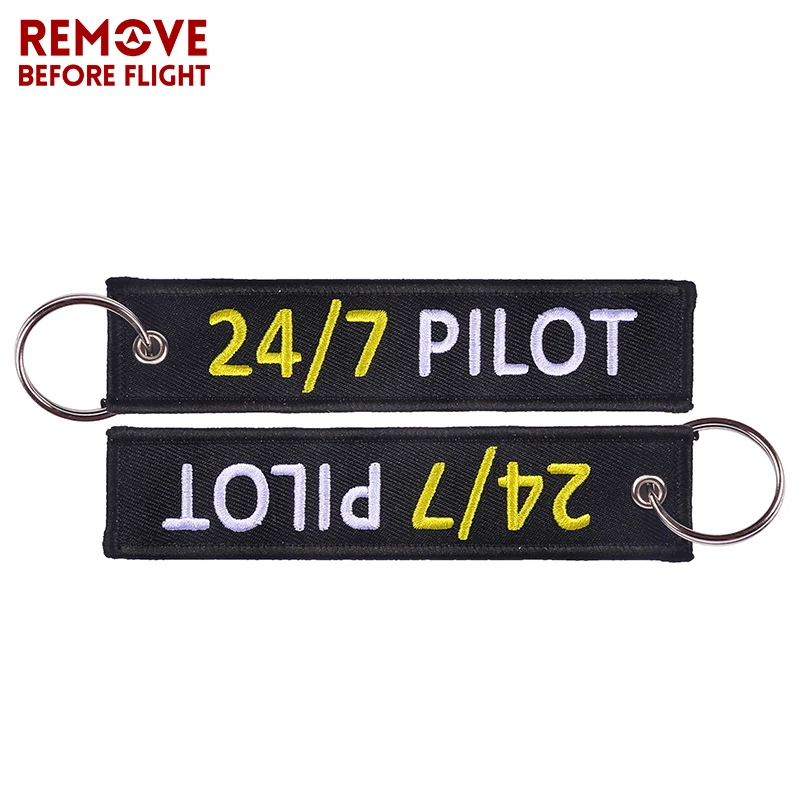 Newest Keychain epaulette style 24/7 Pilot Key Chain Luggage Tag Label Outstanding Embroidery for Aviator Aviation Gifts | Автомобили и