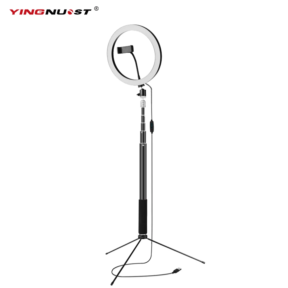 10 &quot26 см Dimmable светодиодный фонарь кольцо с 1 5 м селфи палка штатив подставка