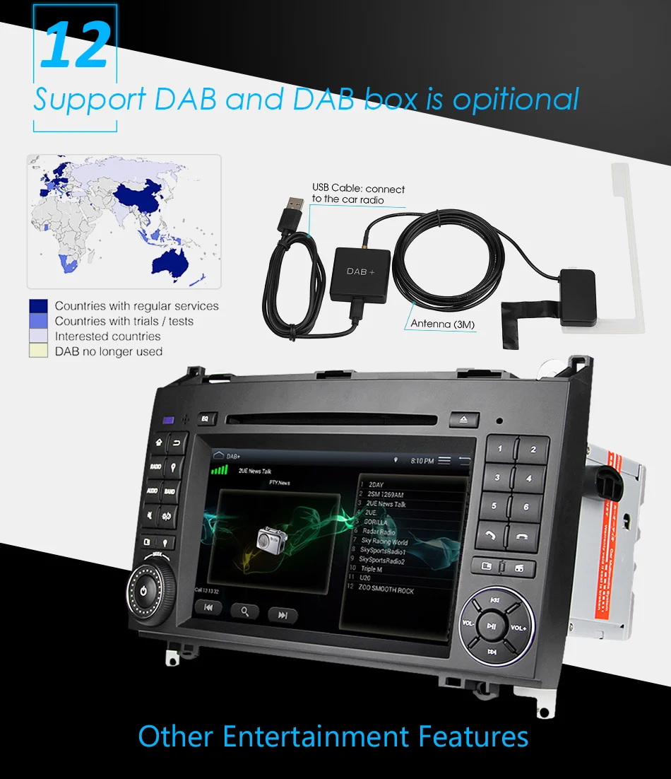 Eunavi 2 din Android 9 автомобильный DVD мультимедиа для Mercedes Benz Sprinter Vito W169 W245 W469 W639 W906 B200 Авто радио gps Восьмиядерный