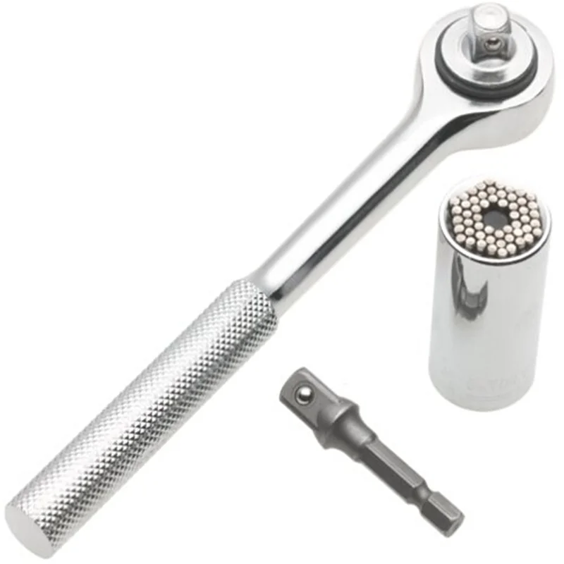 

3pcs/ set! Practical hand tools Wrenches + socket + power drill adapter socket set Bicycle combination of tools for repair