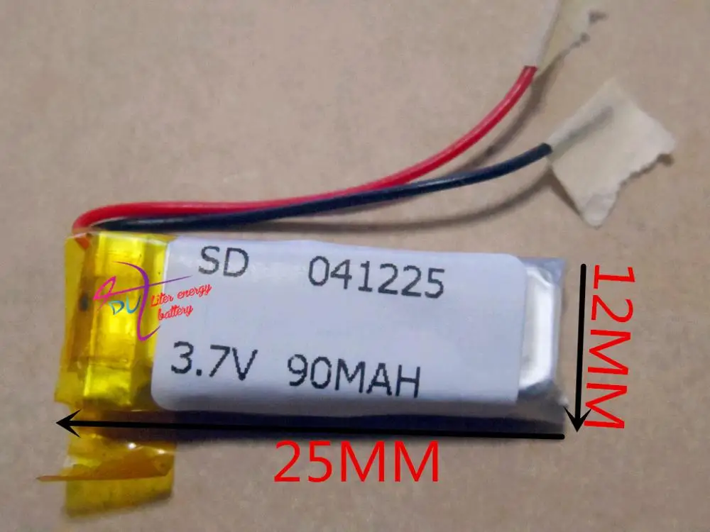Лучший бренд батареи 3 7 V литиевая батарея 041225 401225 90MAH MP3 MP4 MP5 маленькие наушники