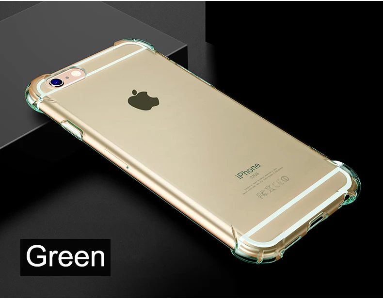Роскошный защитный чехол-подушка безопасности для iPhone 6S 6S 7 7S 8 Plus X 10 iPhone 8 7 6 6S Plus Серебрянное ожерелье цвета крышки сотового телефона - Цвет: Зеленый