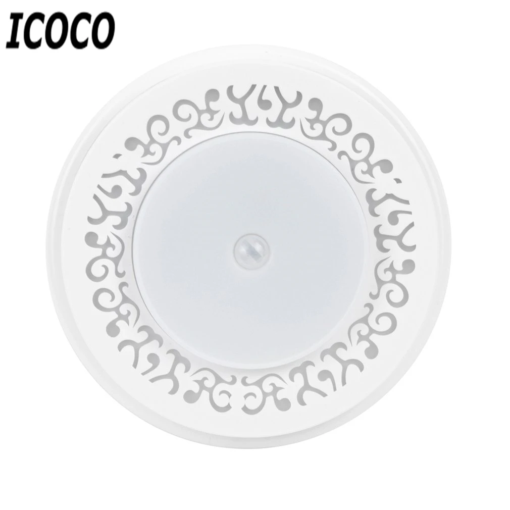 Icoco стильный зарядка через USB движения Индукционная светодиодный свет ночи ABS