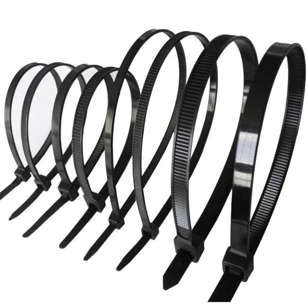 

wire zip tie 250Pcs/pack 3*250mm width 2.8mm black color Factory Standard self-locking Plastic nylon cable ties