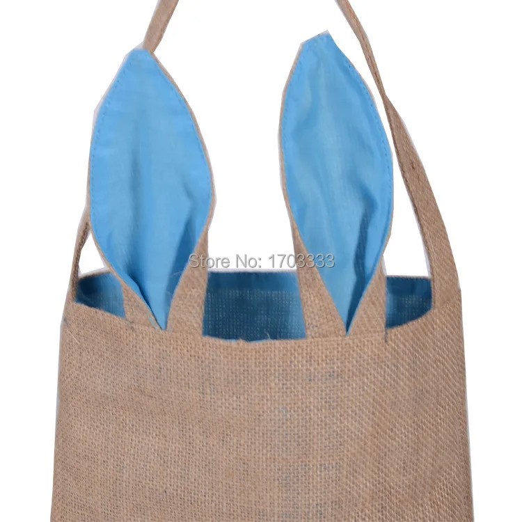 

30PCS Easter Bunny Ears Bag Jute Cloth Material Gift Bags Easter Celebration Decoration Bags DHL Fedex Free Shipping
