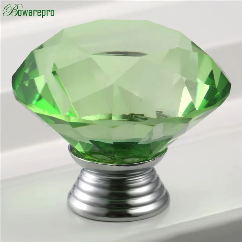 Ручки из зеленого алмаза bowarepro стеклянные ручки для мебели кухонные аксессуары