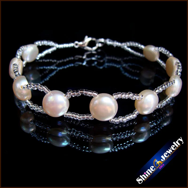 Оптовая продажа 8 9 мм натуральный белый пресноводный жемчуг ручной работы