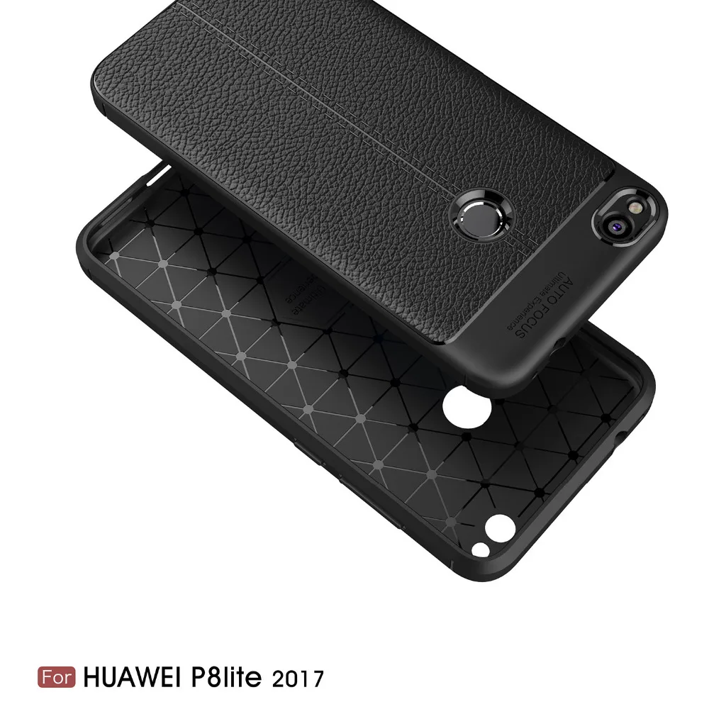Soft TPU Carbon Leather Cover for Huawei P9 lite 2017 Case Silicone P8 Honor 8 |