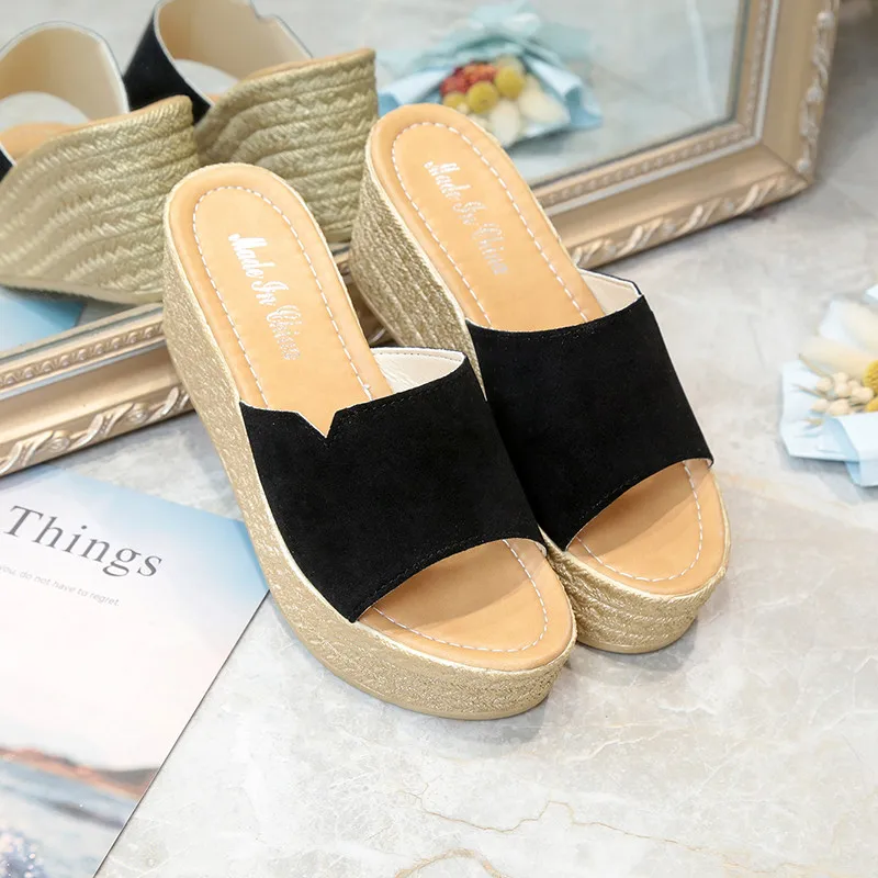 SAGACE Модные женские замшевые пляжные сандалии с открытым носком повседневная