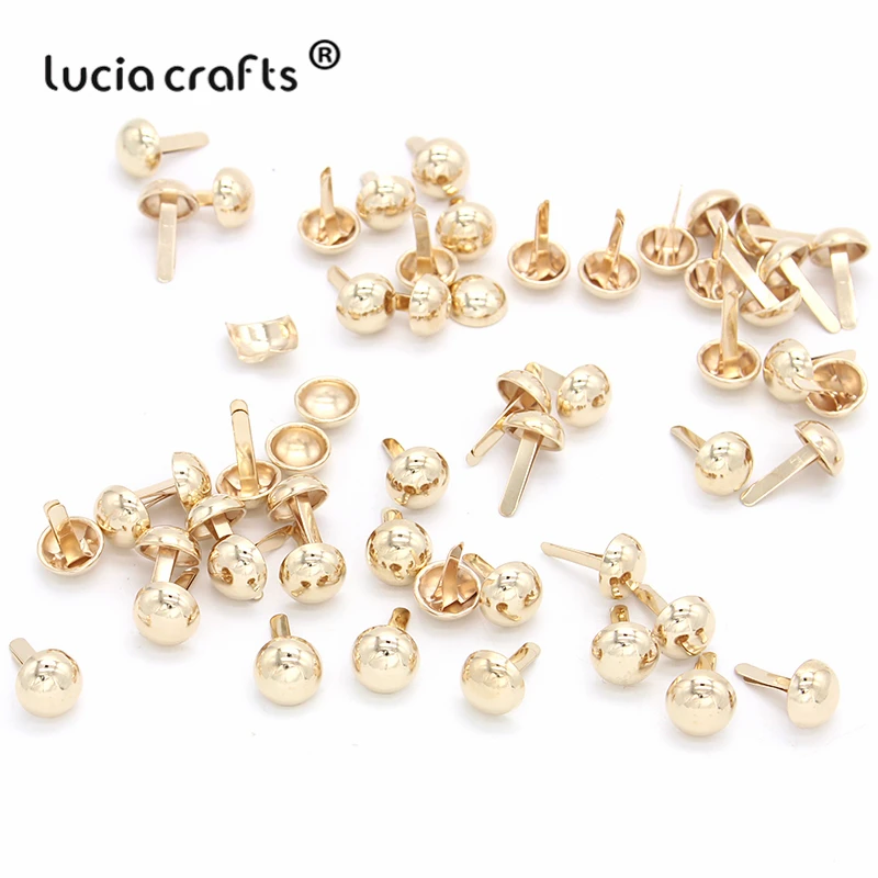 Lucia crafts, 50 шт./лот, 10 мм, розовое золото, Круглый/ковш, для скрапбукинга, украшение, застежка, Brads, сделай сам, металлические принадлежности для рукоделия, G0915
