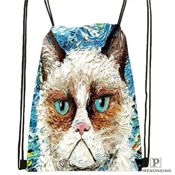 Drawstring Backpack На заказ Винсента Ван Гога Звездная ночь шнурок рюкзак сумка милый рюкзак дети ранец(черная спина) 31x40 см#180531-03-52 - Цвет: Drawstring Backpack