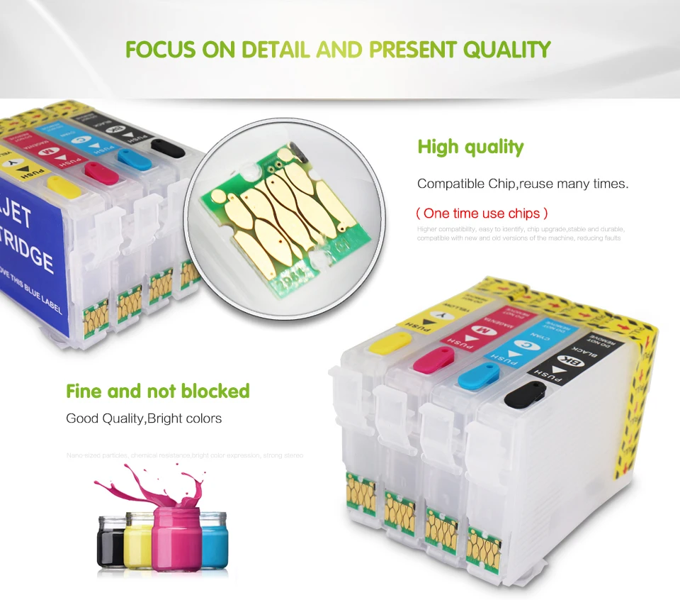 Colorsun T2971-T2964 Refillable патрон чернил для принтера Epson XP231 XP431 XP241 XP-431 XP-231 XP-241 чернильный картридж с один раз чип