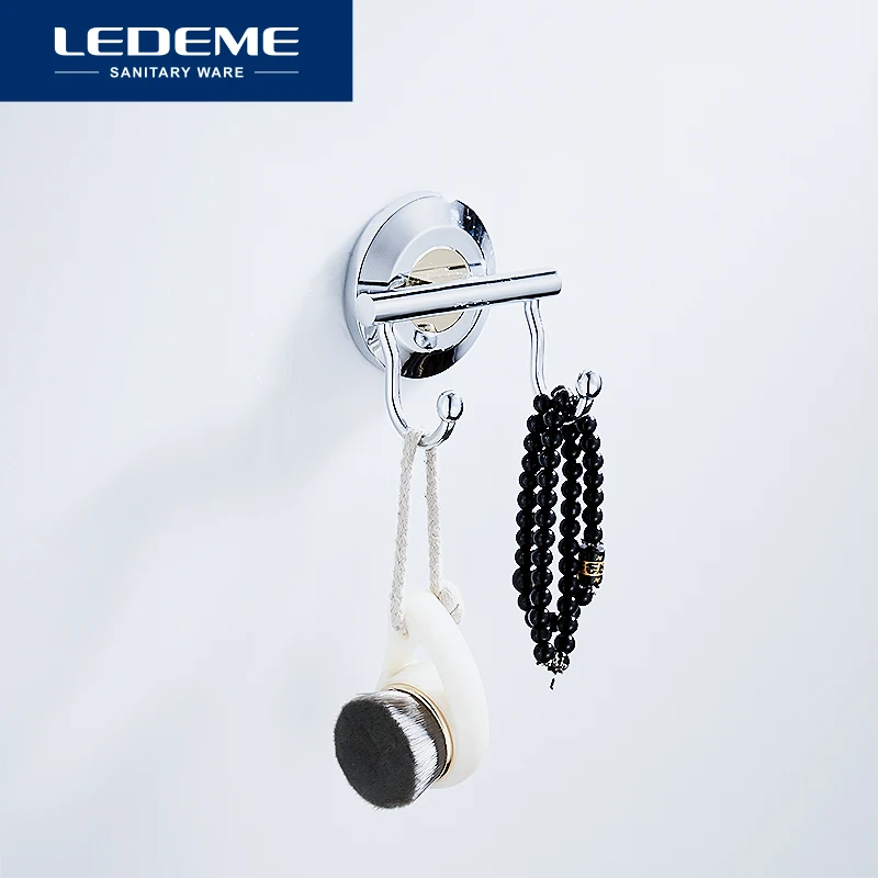 LEDEME хром крючок для халата настенное крепление вешалки шляп дверная вешалка