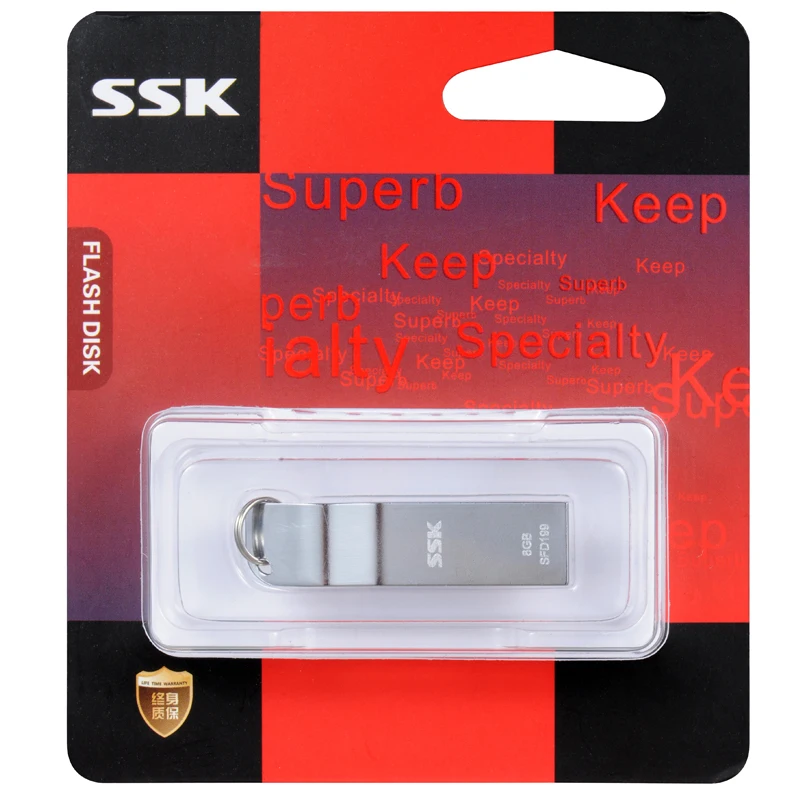SSK SFD199 USB флеш-накопители 8 ГБ 16 ГБ 32 ГБ u-образная пластина тонкий металлический мини Usb флеш-накопитель подарок usb