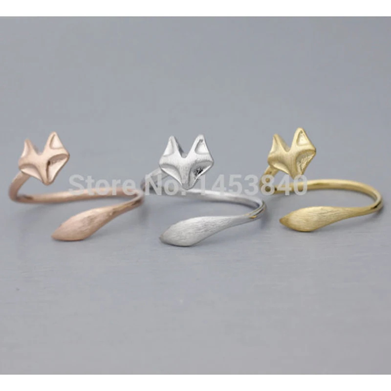 Wholesale Fox ring animal fox, foxy ring, fox tail, Fox Tail Adjustable rings available color as listed