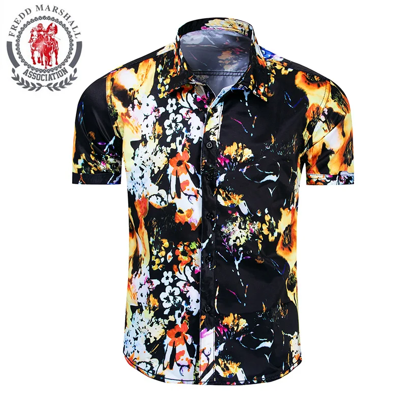 Fredd Marshall Camisa Hawaiana Hombre, пляжные рубашки для боулинга, повседневная одежда на пуговицах, мужская рубашка с коротким рукавом и 3D принтом, рубашка для отдыха