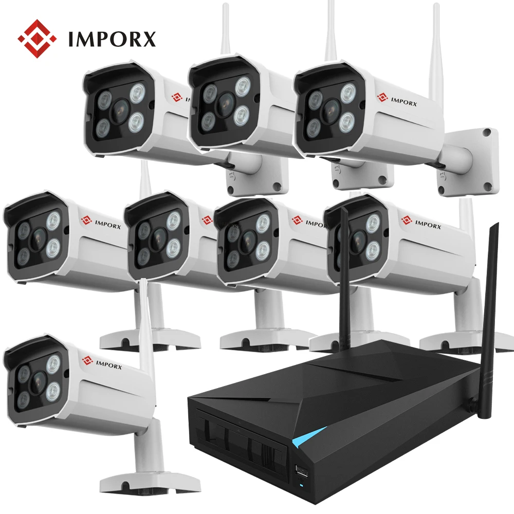 2018 Большая распродажа 1 шт. Беспроводной NVR + 8 1.3MP Box камера Поддержка Инфракрасный