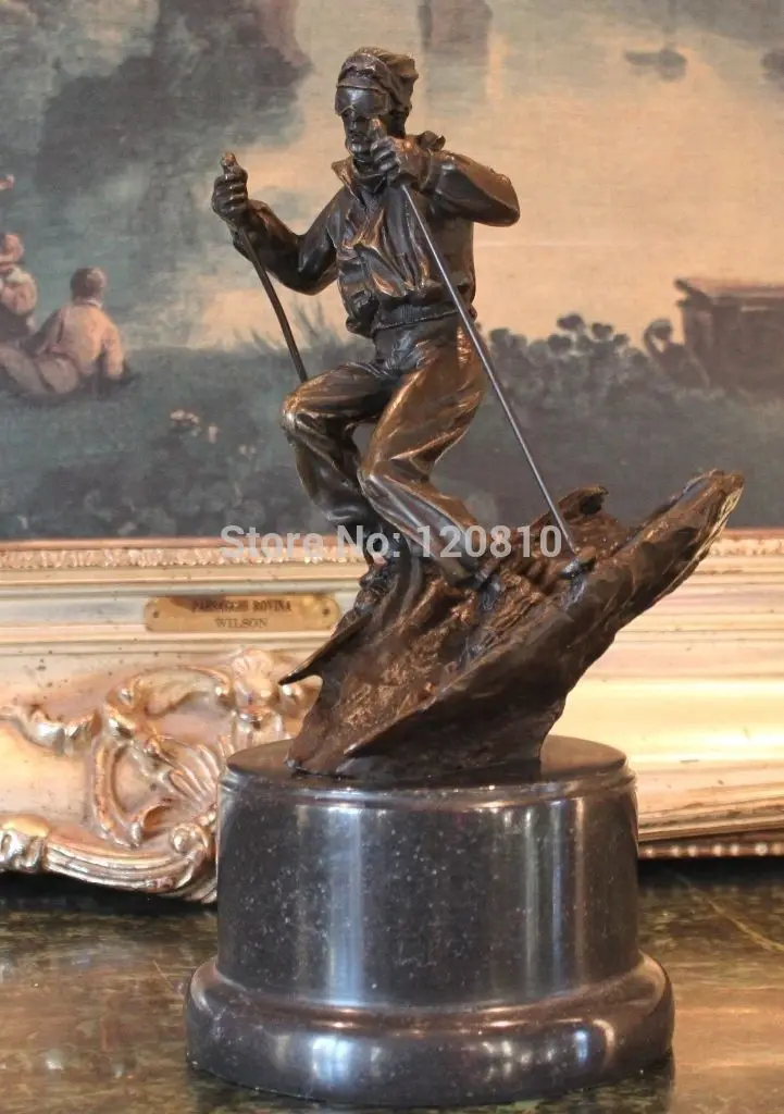Горные лыжные ботинки Mogul Slalom Faststyle Alpine Bronze Marble Statue Art | Дом и сад