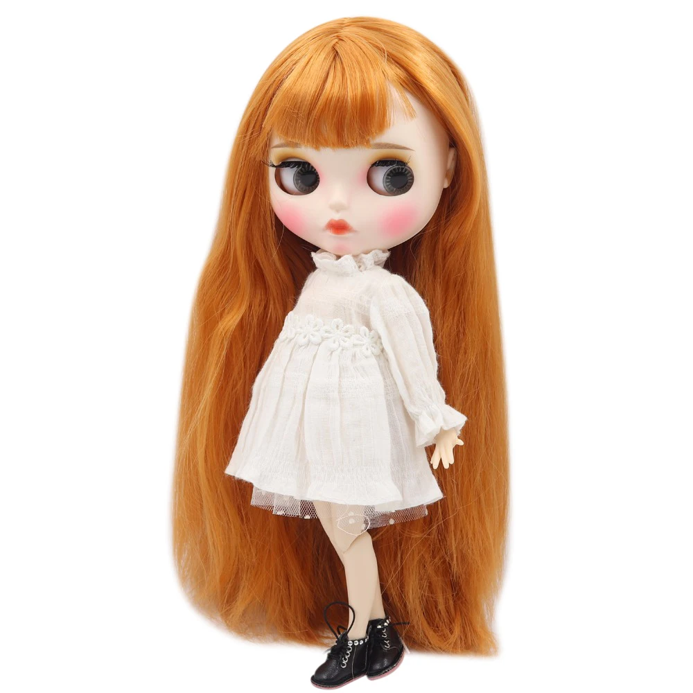 Фабрика blyth кукла 1/6 bjd белая кожа соединение тела оранжевые волосы матовый лицо резные губы с бровью, индивидуальные лица, жирные волосы