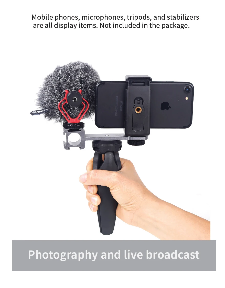 CimaPro CPT-3 металлический удлинитель 3 крепления для холодного башмака для Zhiyun Smooth 4/DJI OSMO/Vimble 2 Gimbal светодиодный светильник BY-MM1 микрофоном