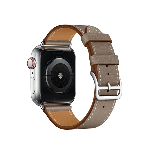 Etoupe Для Apple Watch Series 4 3 2 1 Swift кожаный двойной одиночный Тур часы группа Herm Логотип Ремешок для iWatch замена Браслет ремень - Band Color: Etoupe