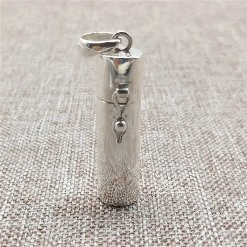 Серебряная коробка для молитвы медальон Цилиндрическая Коробка с памятью кулон
