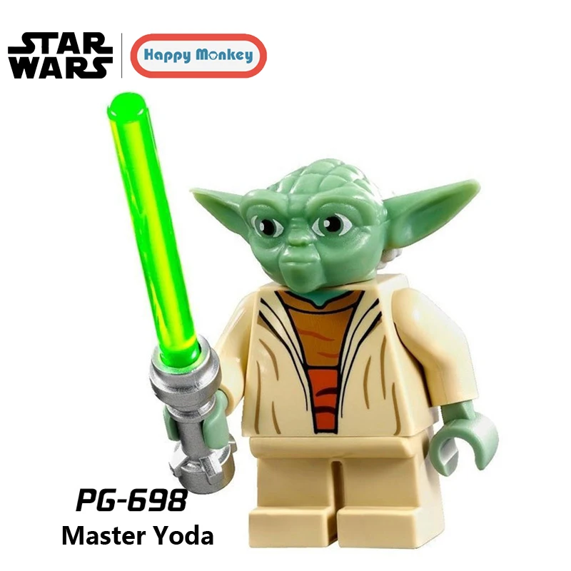 Одиночная продажа legoing Star Building Blocks Wars Luke Leia Han Solo Анакин Дарт Вейдер йода Джар